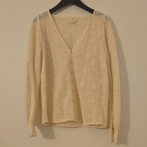 Sezane Gaya Blouse Ecru Brand New 42 Large